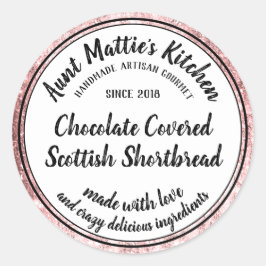 Rose Gold Kunsthandwerkliches Gourmet-Lebensmittel Runder Aufkleber