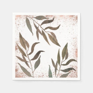 Rose Gold Kupfer Botanischer Glam Moderne Hochzeit Serviette