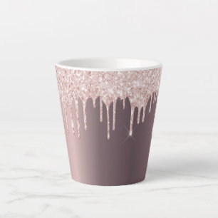 Rose Gold Kupfer Glitzer Tropfen glamourös Milchtasse