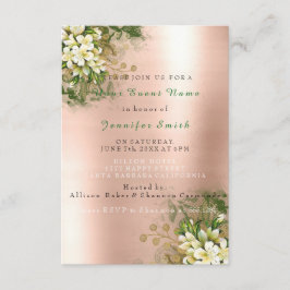 Rose Gold Kupfer Metallische Blüte Frühlingsminze Einladung