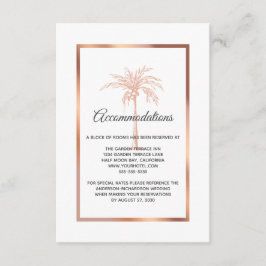 Rose Gold Kupfer Palme Tree Hochzeitsunterkünfte Begleitkarte