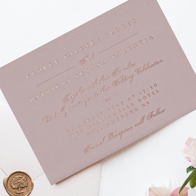 Rose Gold Landschaft Moschee Rosa Formal Elegant Folieneinladung (Von Creator hochgeladen)