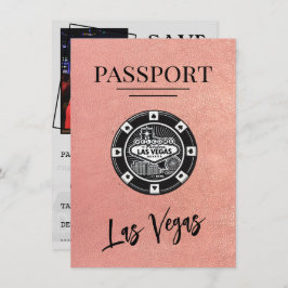 Rose Gold Las Vegas Passport Save the Date