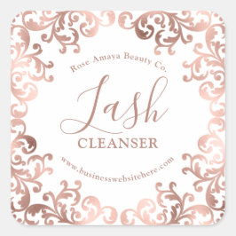 Rose Gold Lash Cleanser Stilrahmen Quadratischer Aufkleber