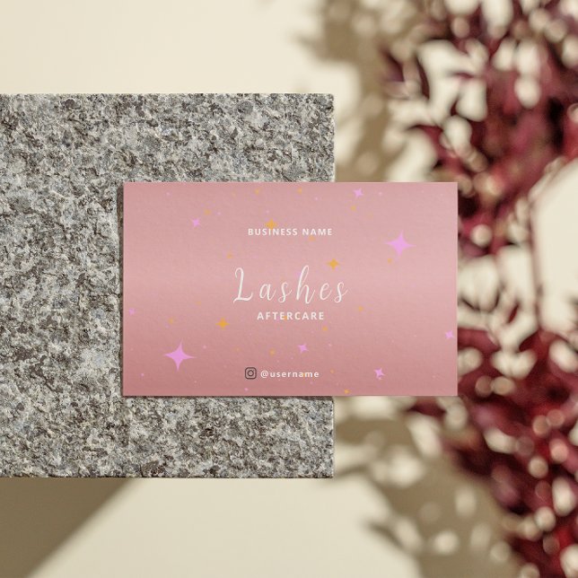 Rose Gold Lash Client nach Betreuungskarte Visitenkarte (Rose Gold Lash Client After Care Instruction Card)