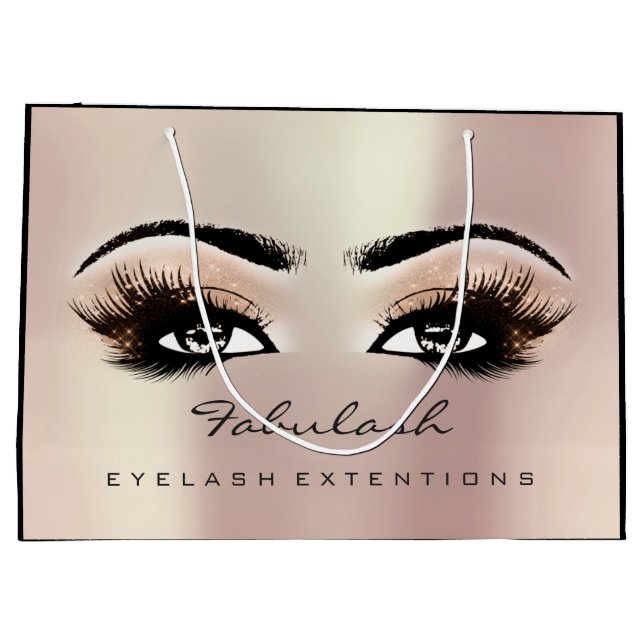Rose Gold Lash Makeup Glitzer Schönheitskosmetik Große Geschenktüte (Rückseite)