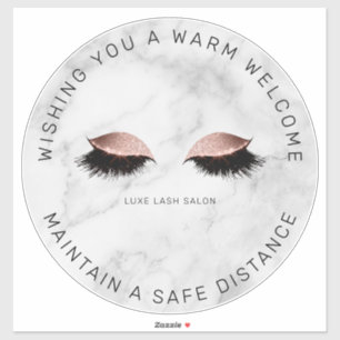 Rose Gold Lash Salon Distancing Floor Marker Aufkleber