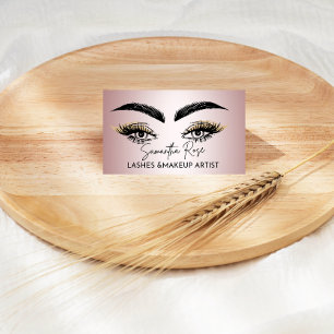 Rose Gold Lashes & Brows Künstler QR Code modern Visitenkarte