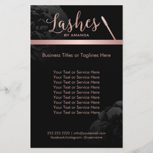 Rose Gold Lashes Makeup Artist Beauty Salon Flyer (Vorne)