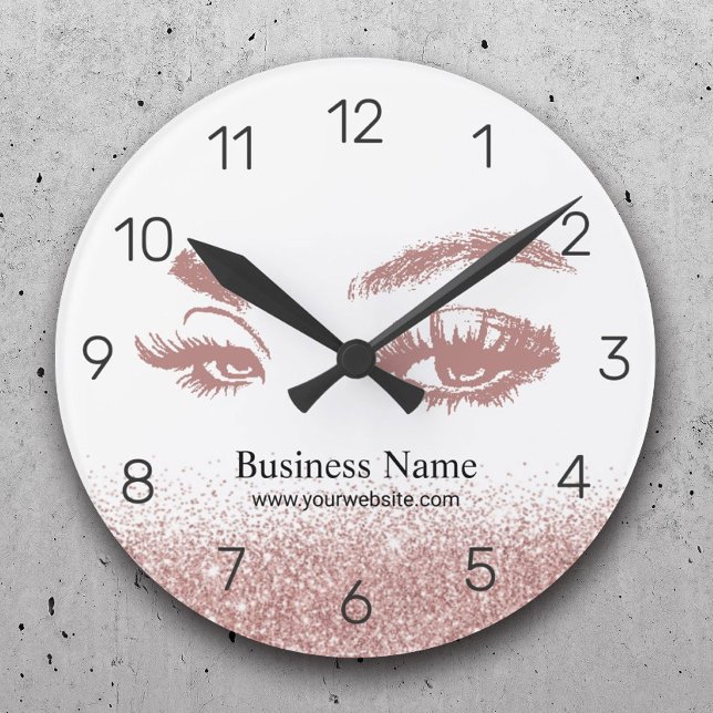 Rose Gold Lashes Makeup Artist Eyelash Runde Wanduhr (Von Creator hochgeladen)