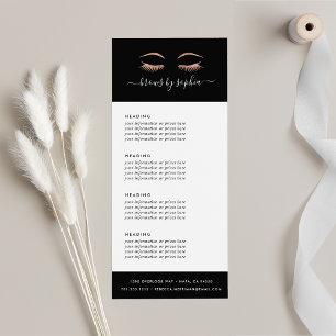 Rose Gold Lashes Preise oder Dienstleistungen Werbekarte