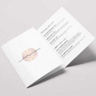 Rose Gold Leaf Logo Salon, Wellness-Center Broschü Dreifach Gefaltete Karte