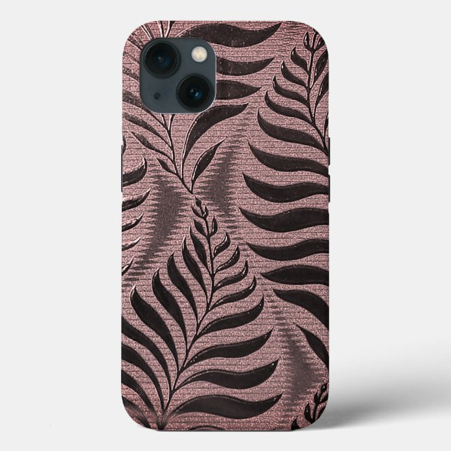 Rose Gold Leaf Motif Case-Mate iPhone Hülle (Rückseite)