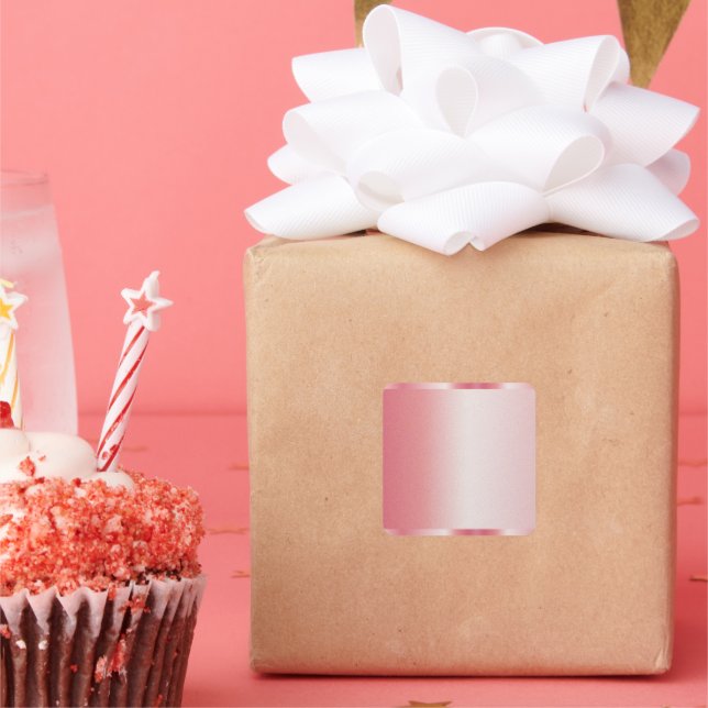 Rose Gold Leeres Template Fügen Sie Ihren Text Nam Quadratischer Aufkleber (Party)