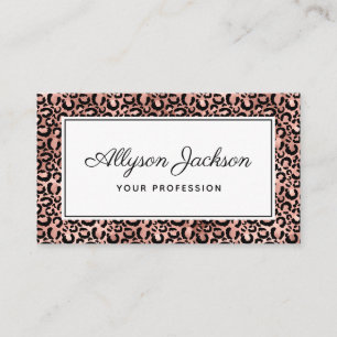 Rose Gold Leopard Business Card Visitenkarte