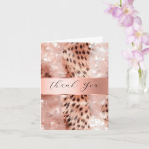 Rose Gold Leopard Hochzeit Vielen Dank Karte
