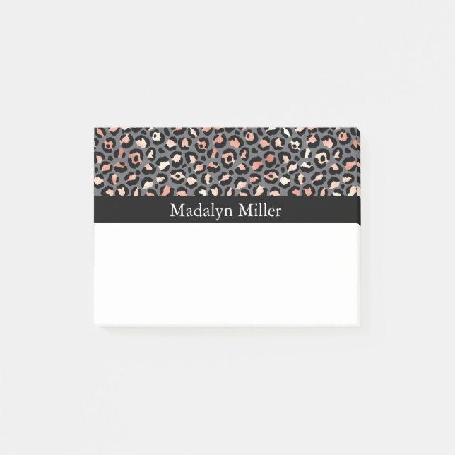 Rose Gold Leopard Post-it Klebezettel (Vorderseite)