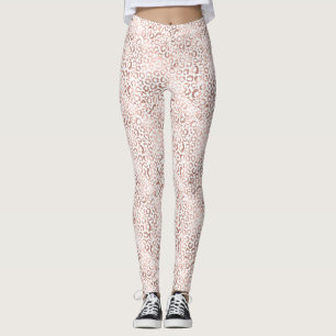 Rose Gold Leopard Print Leggings