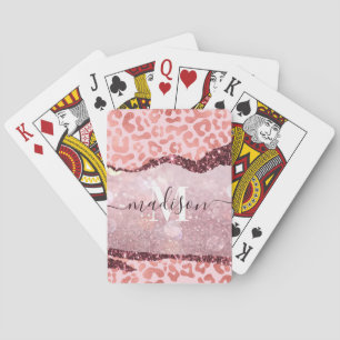 Rose Gold Leopard Print Spielkarten
