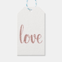 Rose Gold Liebe bevorzugt Tags, Glitzer, senkrecht Geschenkanhänger