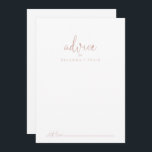 Rose Gold Liebe Extravagante Skriptratenkarte Hinweiskarte<br><div class="desc">Diese Rose Gold Liebe extravagante Skript Hochzeitsratenkarte ist ideal für eine rustikale Hochzeit. Das schlichte und elegante Design zeichnet sich durch klassische und extravagante Schrift-Typografie in Rose Gold aus. Diese Karten sind ideal für Hochzeiten, Brautparty, Babydusche, Graduiertenfest u.v.m. Personalisieren Sie die Karten mit den Namen der Braut und Bräutigam, den...</div>