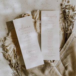 Rose Gold Liebe Extravagantes Script Hochzeitsprog Programm