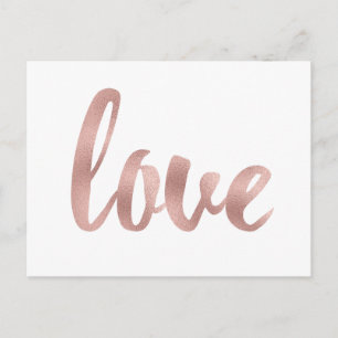 Rose Gold Liebe Postkarten, Folie Schriftart Postkarte