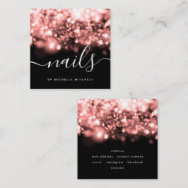 Rose Gold Lights Nails Techniker  Quadratische Visitenkarte