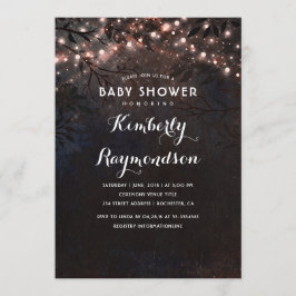 Rose Gold Lights Twinkle Night Baby Dusche Einladung