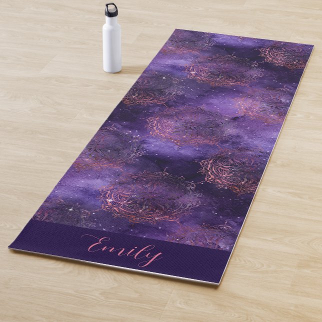 Rose Gold Lila Mandala Galaxy Celestial Yogamatte (Beispiel)