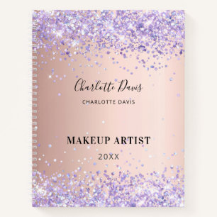 Rose Gold lila Namenssignatur Notizbuch
