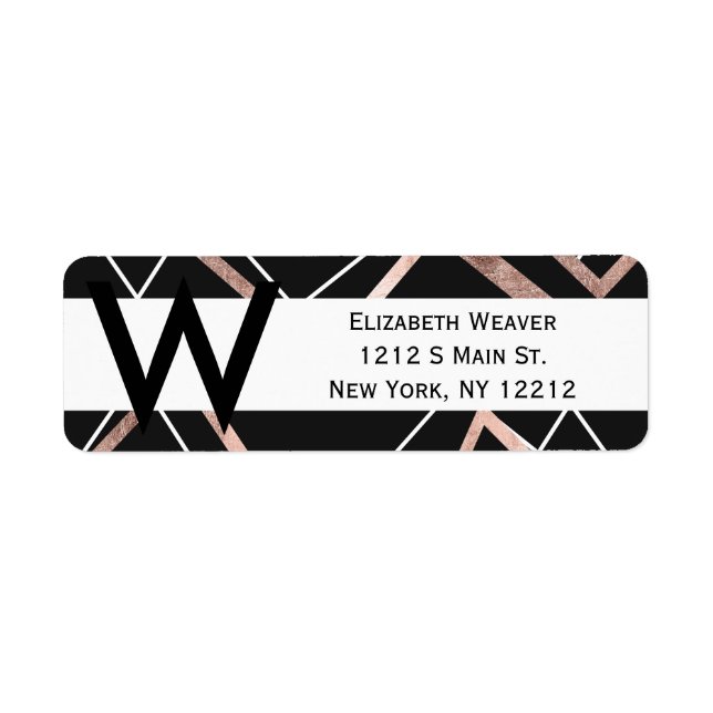 Rose Gold Linear Dreieck Abstraktes Muster (Vorne)