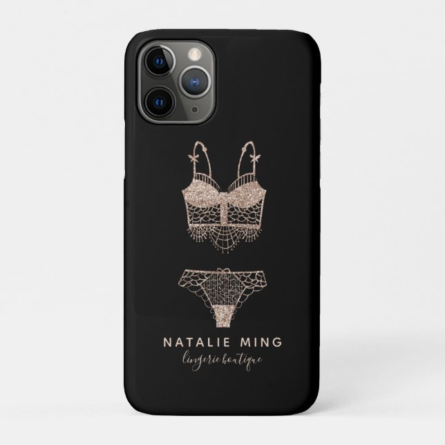 Rose Gold Lingerie Boutique Logo Business Case-Mate iPhone Hülle (Rückseite)