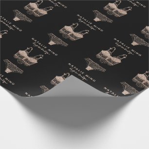 Rose Gold Lingerie Boutique Logo Business Geschenkpapier