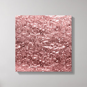 Rose Gold Liquid Chrome Metallic Chic Glam Leinwanddruck