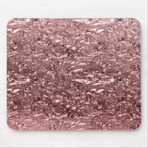 Rose Gold Liquid Chrome Metallic Chic Glam Mousepad