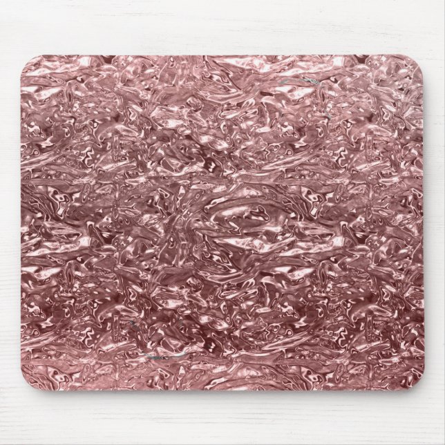 Rose Gold Liquid Chrome Metallic Chic Glam Mousepad (Vorne)