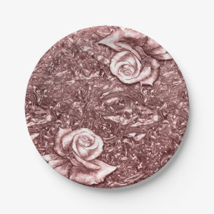 Rose Gold Liquid Chrome Metallic Chic Glam Party Pappteller
