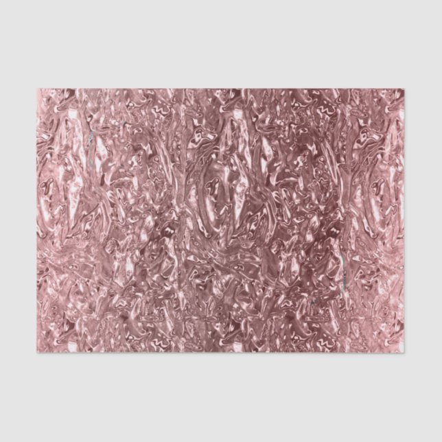 Rose Gold Liquid Chrome Metallic Chic Glam Party Seidenpapier (Vorderseite)