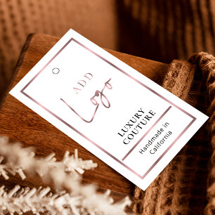 Rose Gold Logo Chic Luxe Bekleidungspreis Etikett