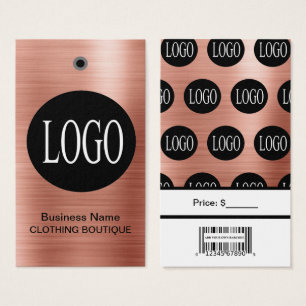 Rose-Gold-Logo mit Bar Code-Preismarken