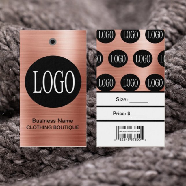 Rose-Gold-Logo mit Bar Code-Preismarken (Von Creator hochgeladen)