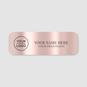 Rose Gold Logo Mitarbeiter magnetisch, Sicherheit Namensschild