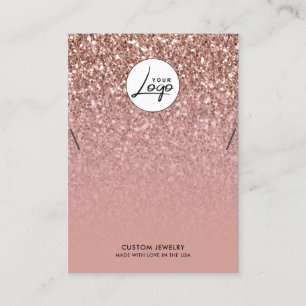 Rose Gold Logo Necklace Armband Display Card Visitenkarte