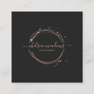 Rose Gold Logo-Visitenkarte Quadratische Visitenkarte