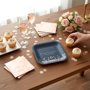 Rose Gold Lotus Botanisch 30. Geburtstagsplatten Pappteller