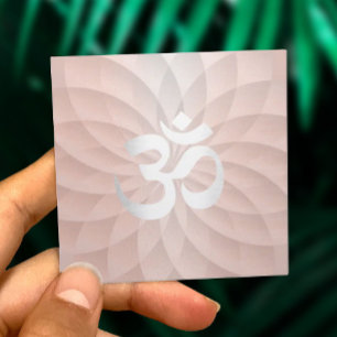 Rose Gold Lotus Floral OM Unterrichtsleiter Yoga Quadratische Visitenkarte