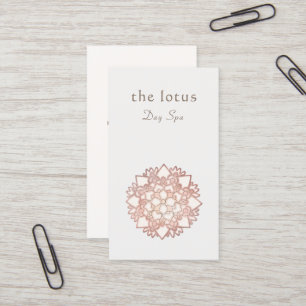 Rose Gold Lotus Logo Holistic Health and Wellness Visitenkarte