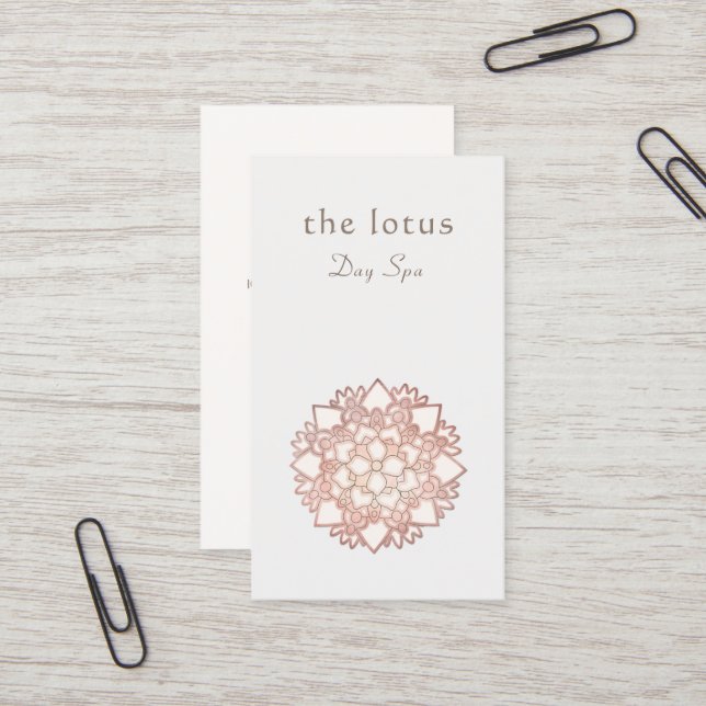 Rose Gold Lotus Logo Holistic Health and Wellness Visitenkarte (Vorderseite/Rückseite Beispiel)