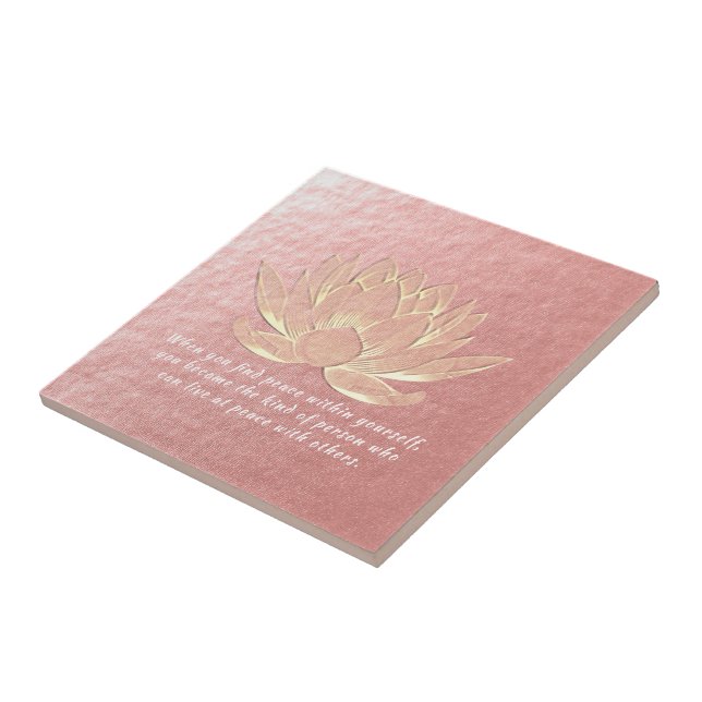 Rose Gold Lotus Yoga Fliese (Seite)